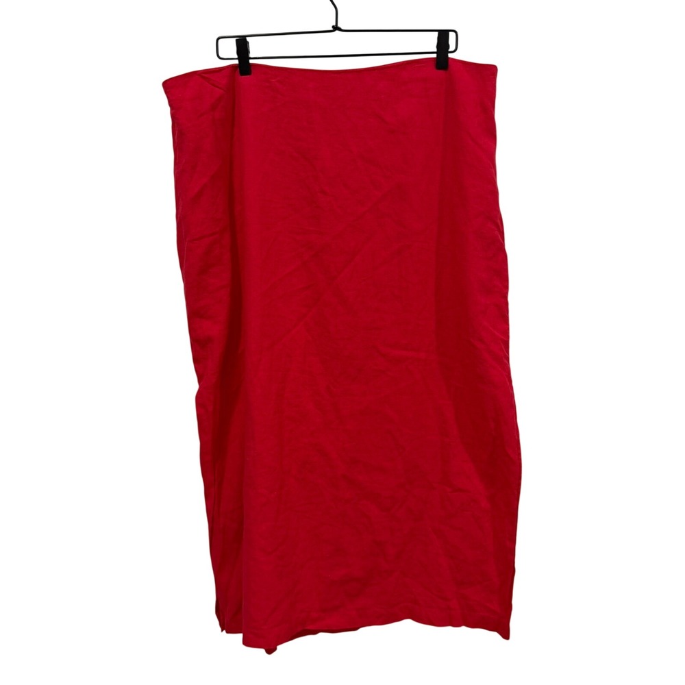 GAP Womens Pull‎ On Linen Blend Maxi Skirt Slipper Red XXL 480063-00-1